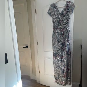 Calvin Klein silver sequin maxi dress